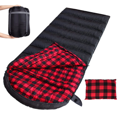 Sleeping Bag,3-4 Seasons Warm Cold Weather Lightweight, Portable, Waterproof Sleeping Bag with Compression Sack for Adults & Kids - Indoor & Outdoor: Camping, Backpacking, Hiking （Right Zippers)