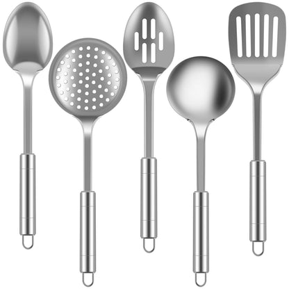 10Pcs Kitchen Cooking Utensils Set Metal Stainless Steel Spoons and Spatula Set with Ergonomic Handle Utensil for Cooking Kitchen Cooking Utensils Set Kitchen Gadgets Tools Set Spoons Spatula Sets