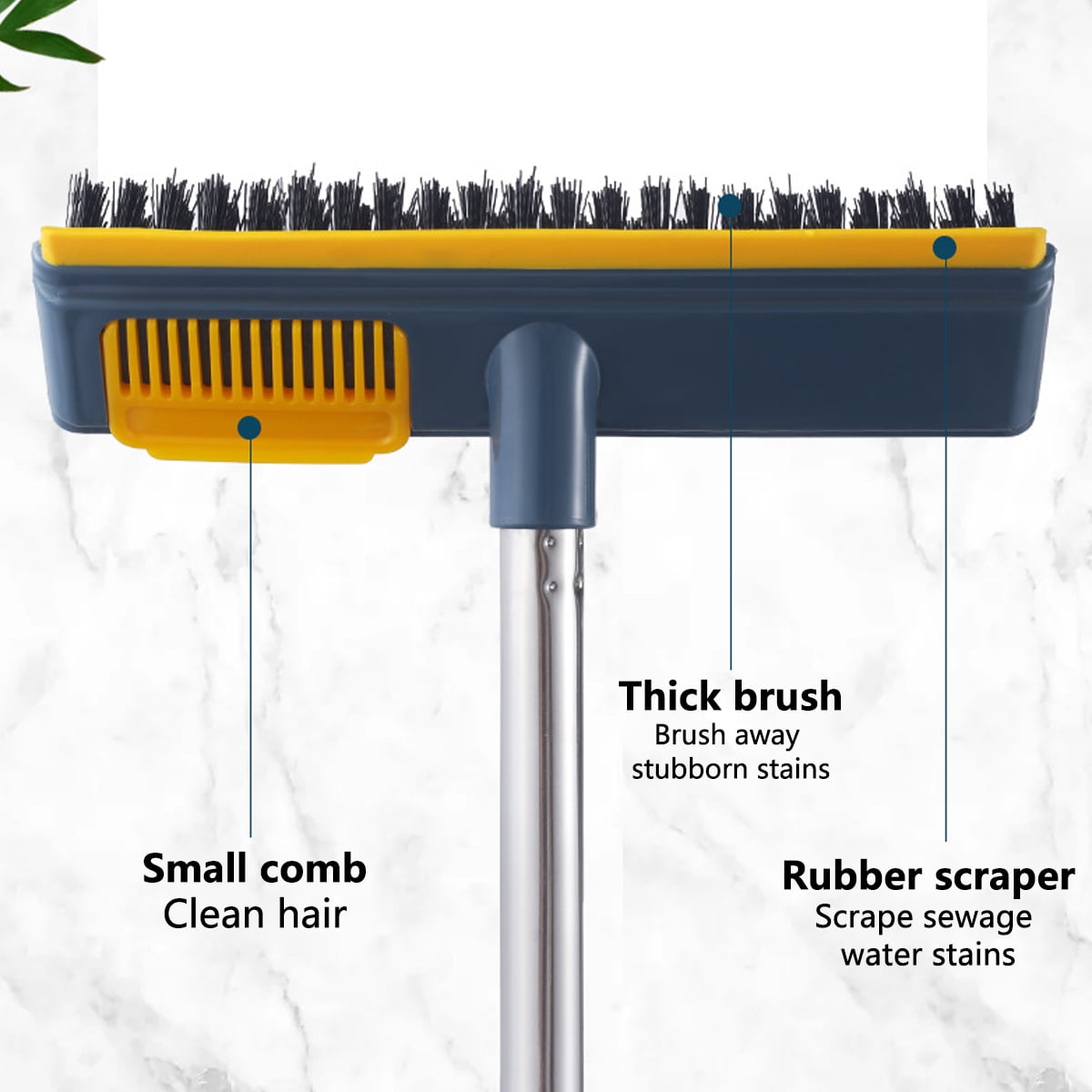 Nyidpsz 2 in 1 Floor Scrub Brush with Long Handle, 44.5inch Floor Brush Scrubber for Cleaning Shower Bathroom Kitchen Tub