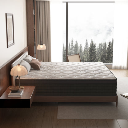 10 inch King Mattress, Memory Foam & Spring Hybrid Medium Comfort King Size in a Box,Adult