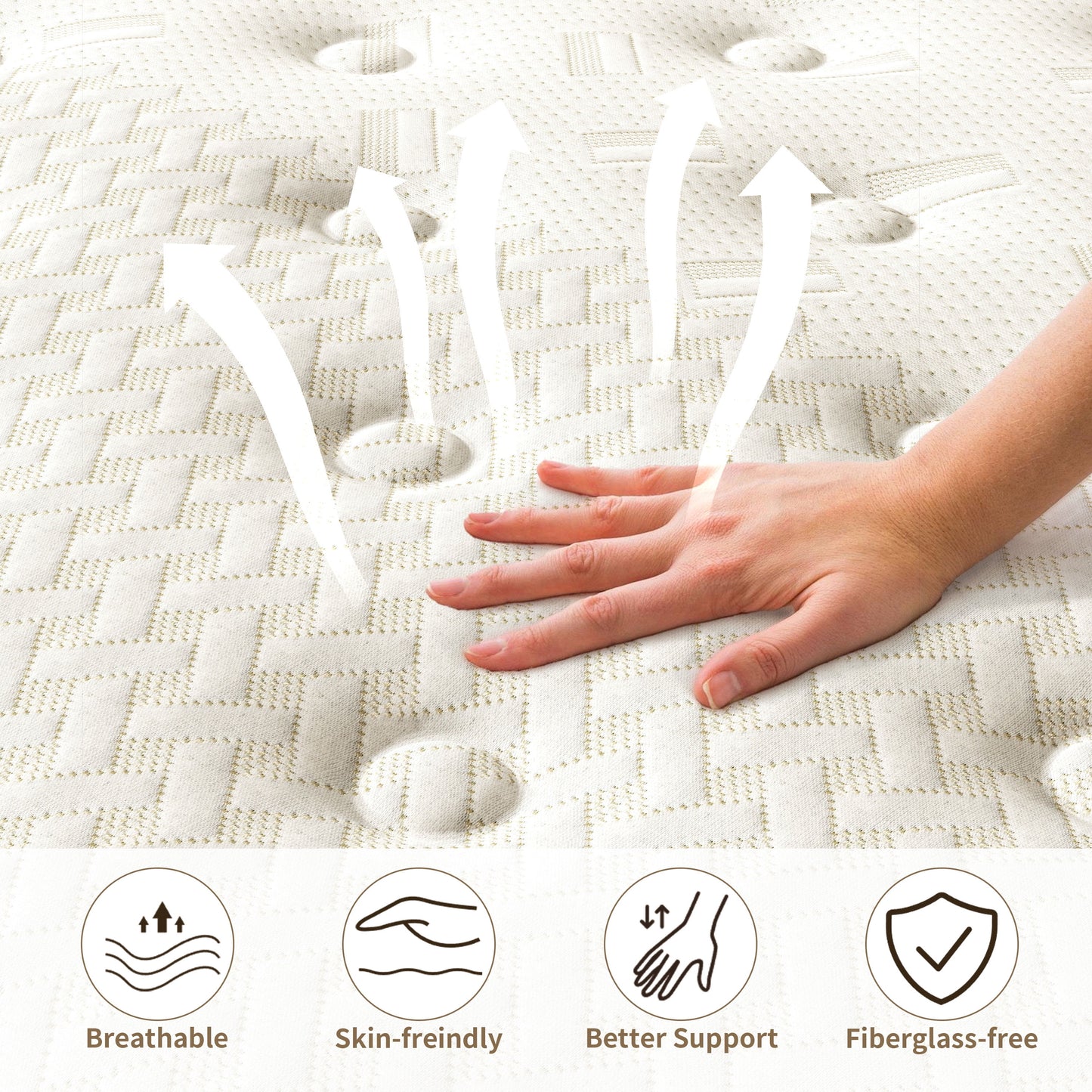 Vantovis 12 Inch Full Hybrid Mattress, Gel Memory Foam and Pocket Springs, Medium Firm Comfort for Adults, Support & Pressure Relief