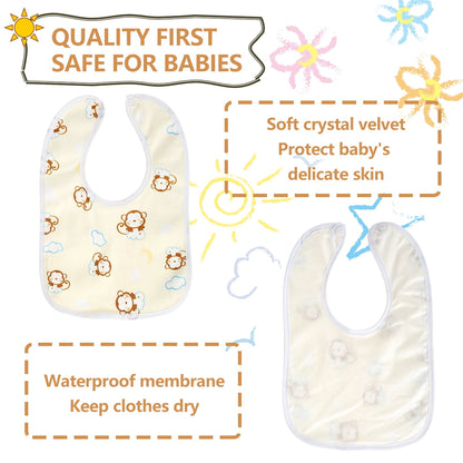 Atopoler 10pcs Baby Bibs Waterproof Breathable Snap Bibs for Eating Drooling and Teething
