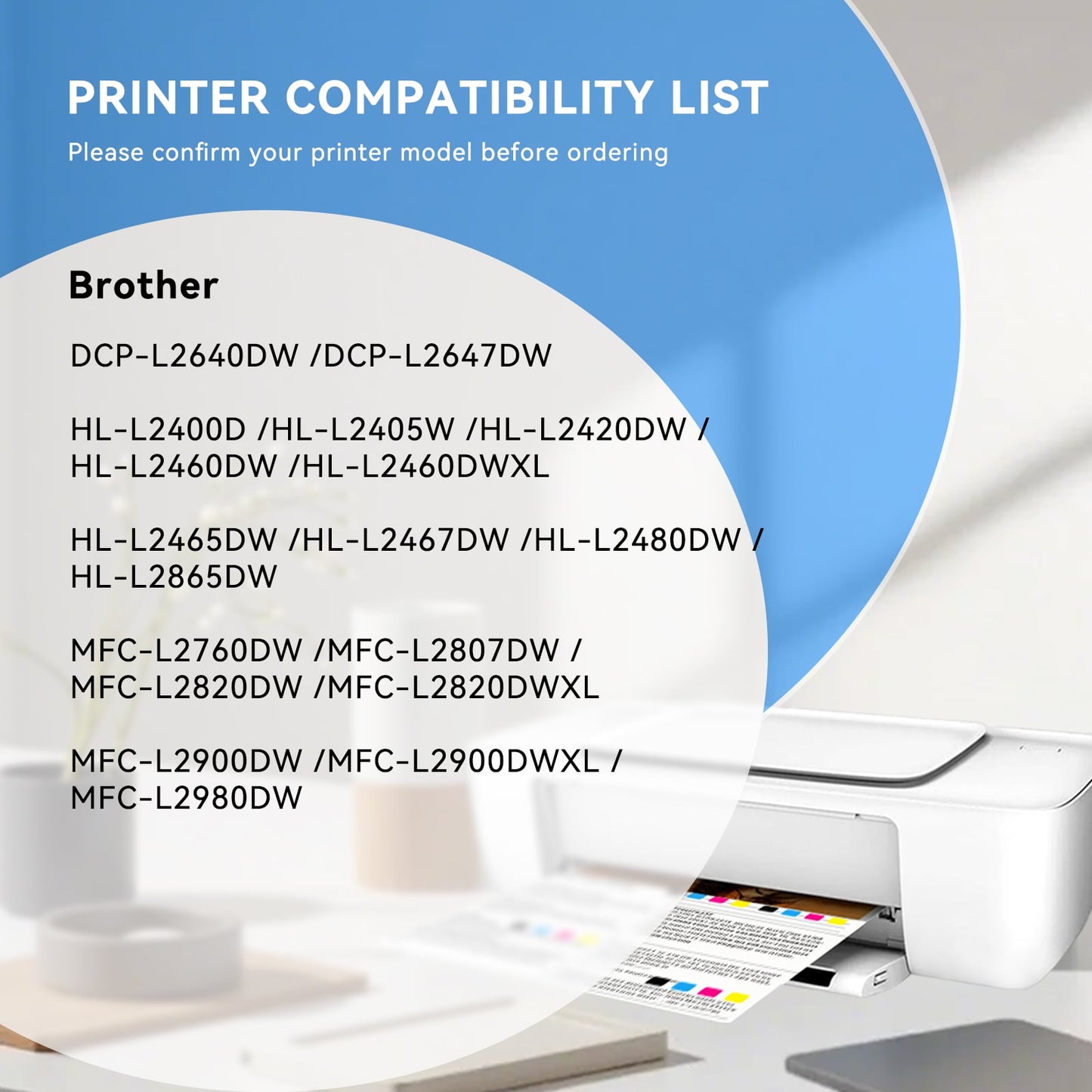 TN830XL Toner Cartridges Replacement for Brother TN830XL/V TN 830XL to Use with Brother DCP-L2640DW HL-L2480DW MFC-L2807DW MFC-L2820DW MFC-L2820DWXL Printer (2 Pack)