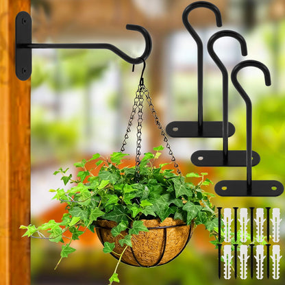Txkrhwa 6 Inch Plant Hanger, Wall Plant Hook Supports up to 22lbs Iron Plant Hanging Hooks, Flower Basket Hooks Hanging Plant Bracket for Bird Feeders Planters Lanterns Wind Chimes Home Decor