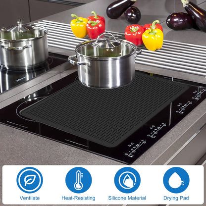 Jetcloudlive Silicone Stove Top Covers for Electric Stove,28 x 20 Inch Silicone Stove Mat,Silicone Stove Top Protector For Extra Kitchen Space,Heat Resistant Glass Cooktop Protector