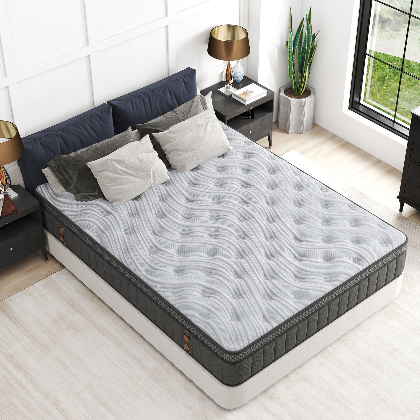 windosier 14 inch Full Size Mattress,Gel Memory Foam & Pocket Springs Hybrid Medium Full Size in a Box, Comfort Cooling Technology, CertiPUR-US Certified, Pressure Relief & Motion Isolation