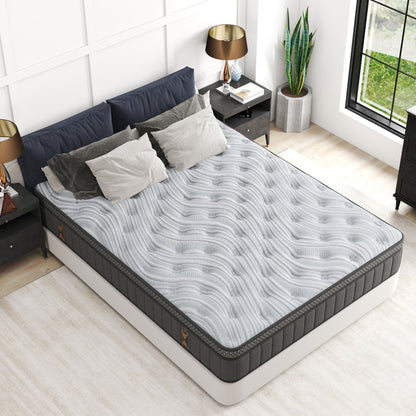 windosier 14 inch Full Size Mattress,Gel Memory Foam & Pocket Springs Hybrid Medium Full Size in a Box, Comfort Cooling Technology, CertiPUR-US Certified, Pressure Relief & Motion Isolation