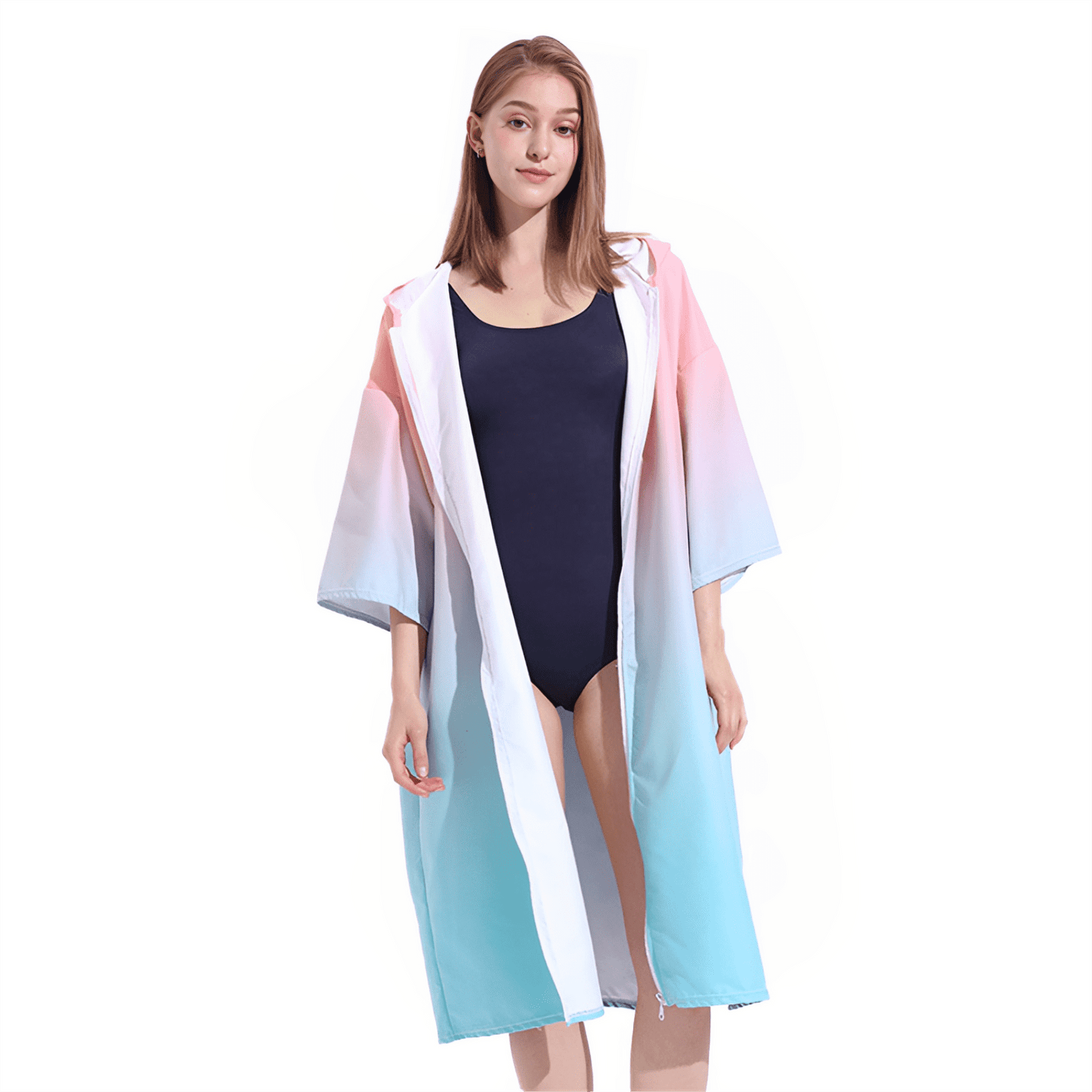 Qenwkxz Microfiber Surf Poncho Changing Robe Quick Dry Wetsuit Changing Towel with Hood for Men Women Surfing