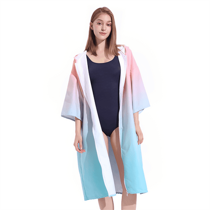 Qenwkxz Microfiber Surf Poncho Changing Robe Quick Dry Wetsuit Changing Towel with Hood for Men Women Surfing
