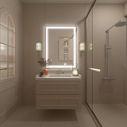 Apmir Frameless Frontlit LED Anti-fog Bathroom Vanity Mirror 32x24 inch