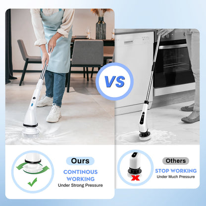 VAVSEA Electric Spin Scrubber,Cleaning Brush for Bathroom,1.5H 300RPM Shower Scrubber Kit for Floor Tile Bathtub,51 inchBathtub,51 inch