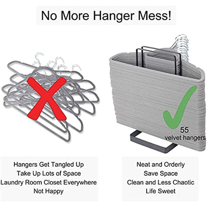 RELAX Hanger Storage Organizer Stainless Steel Clothes Hanger Holder for Adults and Children Detachable Hanger Stacker Rack Caddy Stand for Laundry Closet