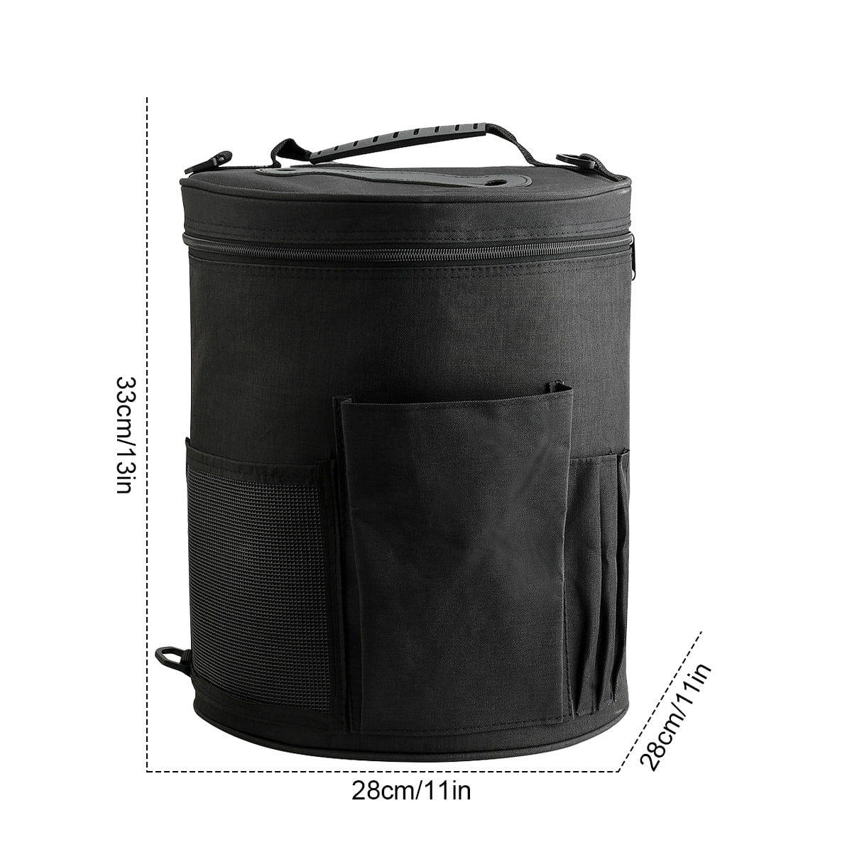 Large Capacity Yarn Storage Bag with Multi-Pockets Barrel-Shaped Knitting Storage Bag Portable Yarn Knitting Organizer Bag with Hnadle Strap Home Travel Use for Hooks Needles Yarn Skeins