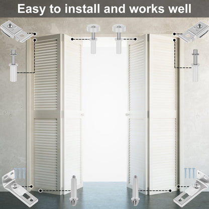 Rzvnmko Bi-fold Door Hardware Kit 2 Pack Repair Replacement Parts for Bi-fold Door Sliding Door Closet Door Includes All Parts Needed