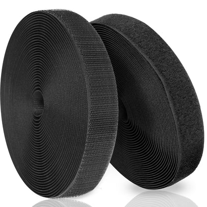 Wekvgz Fastener Roll Strip 1inch×32.8ft - Nylon Hook and Loop Tape Self-Adhesive Heavy Duty Strips Fastener for Home Car Clothing