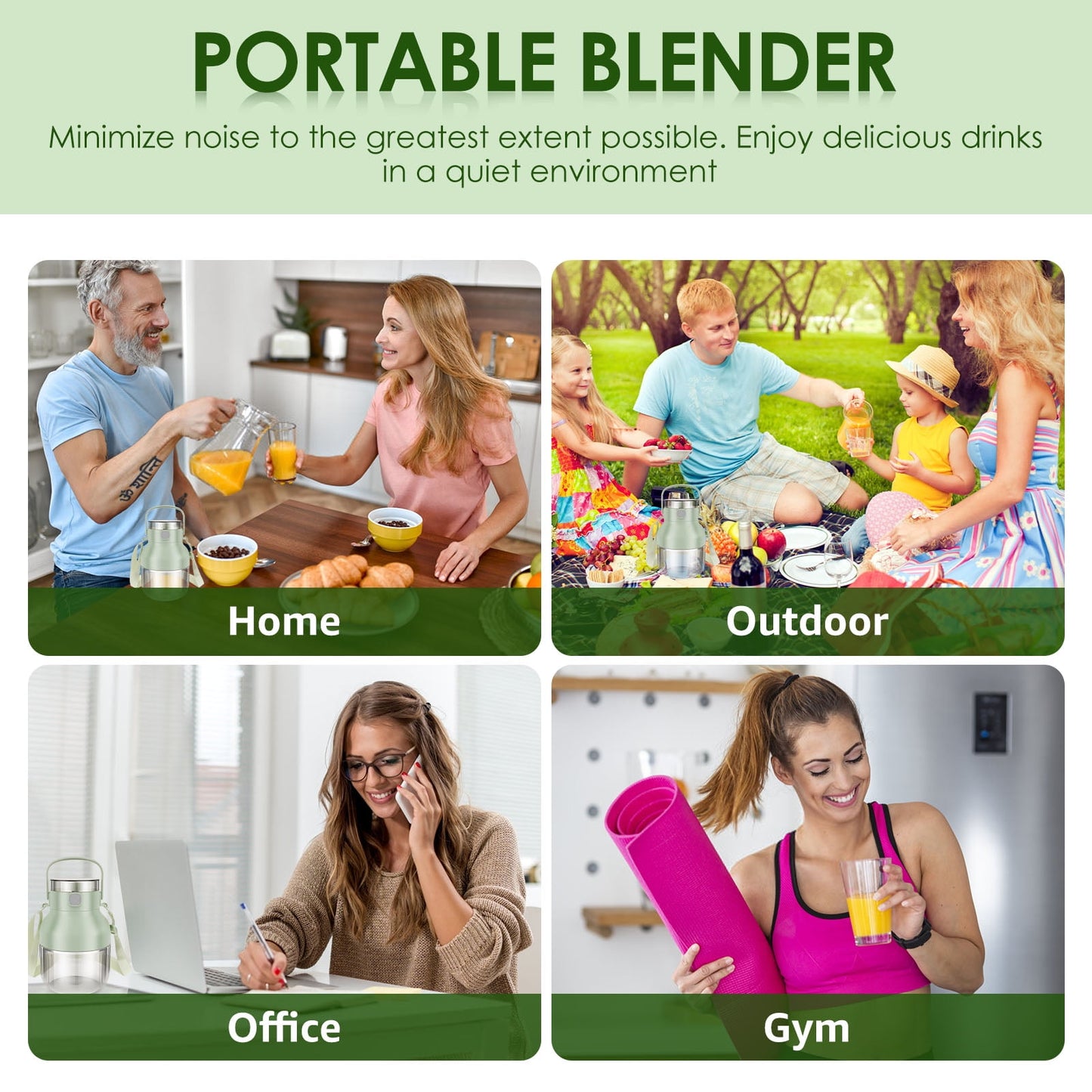 Portable Blender,Personal Blender for Shakes and Smoothies with 34oz Cup,Lid and Shoulder Strap,Type-C USB Rechargeable,Dishwasher Safe Parts,BPA free,Food and Juice for Gym/Travel/Kitchen