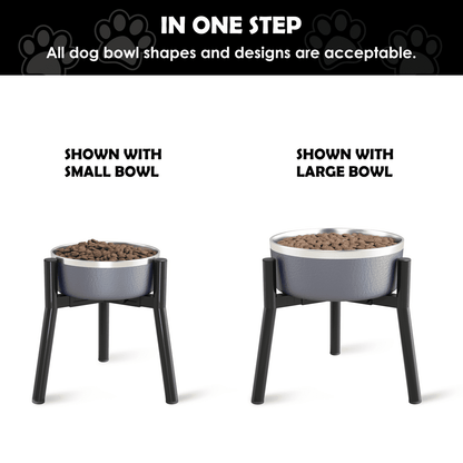 Raised Dog Bowl Stand for Large Dogs 11" Height Adjustable Width 7-10.6" Single Tall Elevated Dog Bowls Stand, Food & Water Feeder Bowl Holder for Large Breeds(Bowl Not Included)