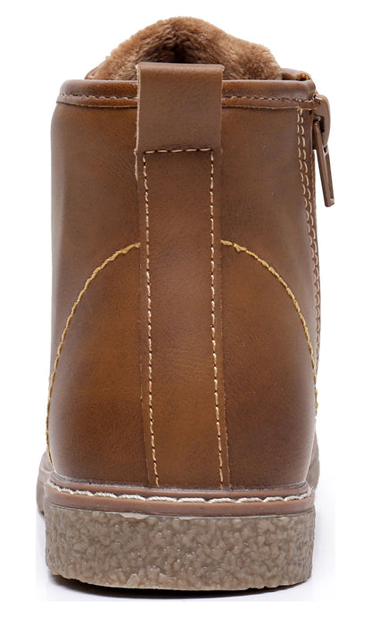 Blikcon Kids Boys Ballard Dress Boots Comfort Bootie (Color : Brown, Size : 11.5 Little Kid)