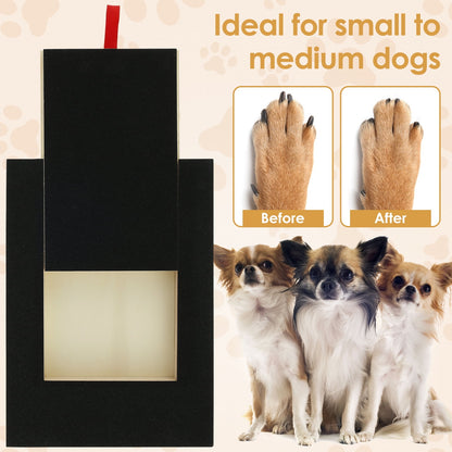 Tcwhniev Dog Scratch Pad for Nails,Dog Nail Square Scratching Board Sandpaper with Built-in Snack Box, Scratch Board File for Puppy, Black