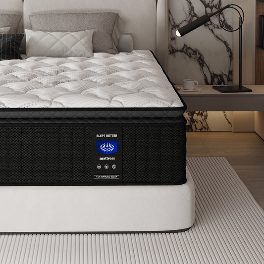 10 inch King Mattress, Memory Foam & Spring Hybrid Medium Comfort King Size in a Box,Adult