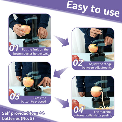 Jetcloudlive Electric Potato Peeler Multifunction Apple Peeler Rapid Rotating Peeling Machine Automatic Rotating Fruit Potato Peeler Kitchen Peeling Tool