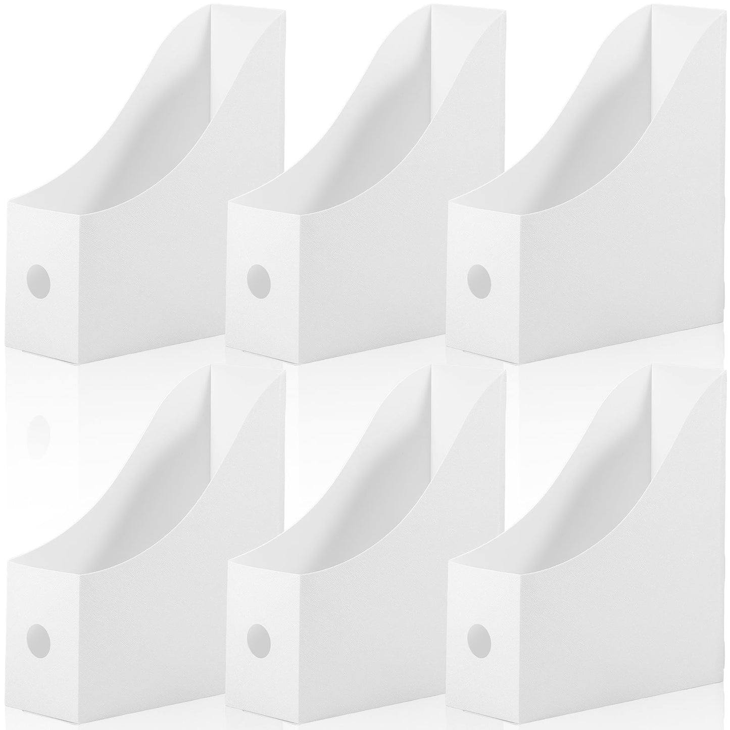 FUYGRCJ 6Pcs Magazine File Holder Durable Vertical File Holder Large Capacity Cardboard Magazine Holder Plastic Magazine Rack Multifunctional Magazine Storage Box for Home Office School Desktop