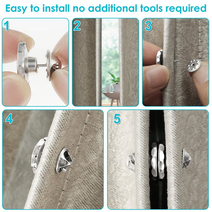 Kyoffiie 20 Pairs Curtain Magnets Closure, Curtain Weights Magnets with Back Tack to Prevent Lights from Leaking for Home Bedroom Office Curtain Draperies