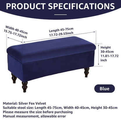 Toorise Storage Ottoman Cover Stretch Ottoman Bench Cover Soft Footstool Cover Rectangular Ottoman Bench Slipcover Nonslip Ottoman Slipcovers Footrest Stool Cover with Elastic Bottom