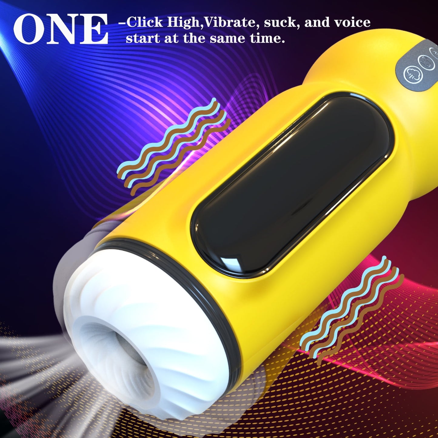 LETHIME Male Masturbator Cup Sex Toys with 10 Vibrating & 4 Sucking & Voice Function & Heating Modes LED Stroker Adult Toy for Men Self-Pleasure Masturbation