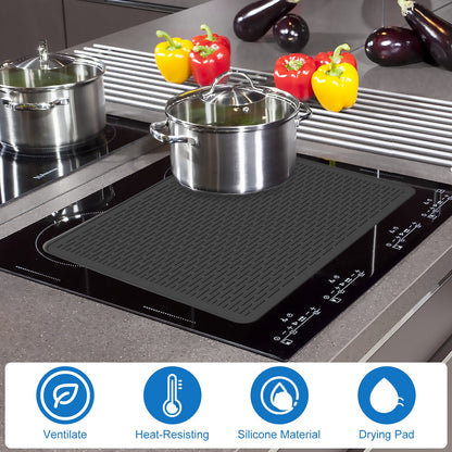 Jetcloudlive Silicone Stove Top Covers for Electric Stove,28 x 20 Inch Silicone Stove Mat,Silicone Stove Top Protector For Extra Kitchen Space,Heat Resistant Glass Cooktop Protector
