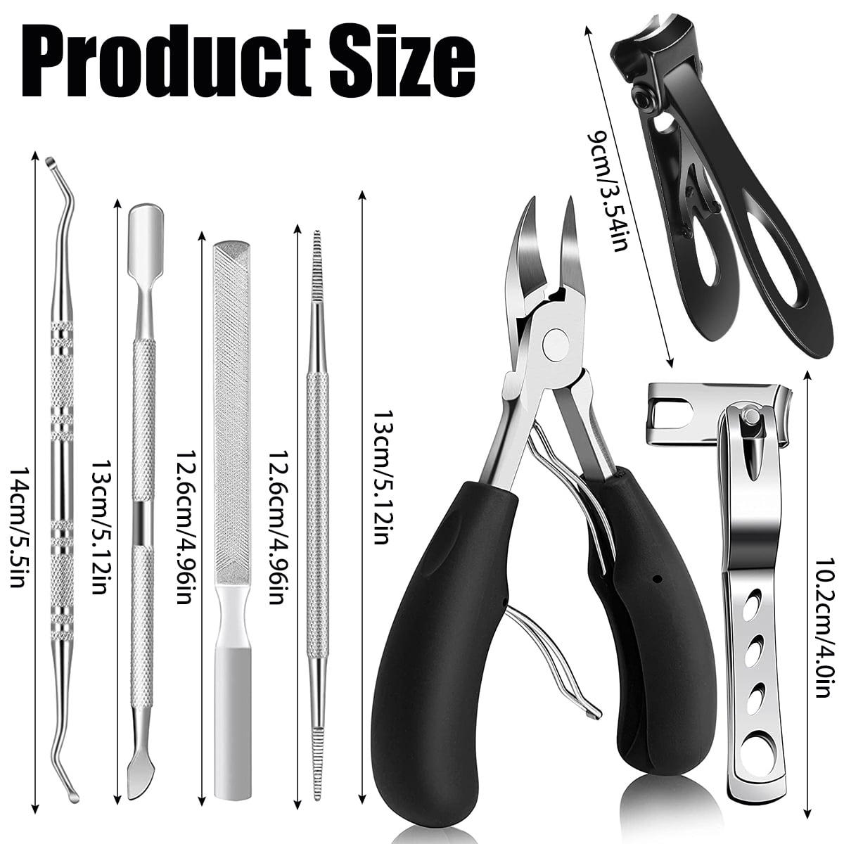 Austok Podiatrist Toenail Clippers Set,7Pcs Nail Clippers Set for Thick Toenails and Ingrown Toenails,Professional Toenail Clippers Set,Toe Nail Clippers for Adult and Seniors