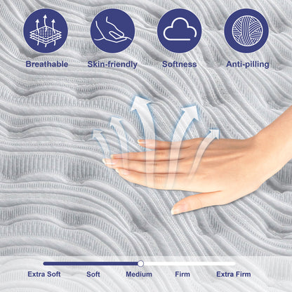 windosier 14 inch Full Size Mattress,Gel Memory Foam & Pocket Springs Hybrid Medium Full Size in a Box, Comfort Cooling Technology, CertiPUR-US Certified, Pressure Relief & Motion Isolation