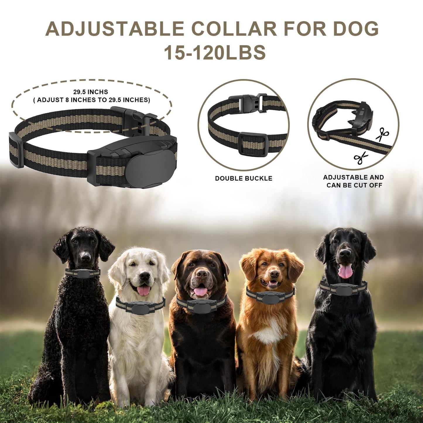Dog Shock Collar - AUOSHI 3000FT Dog Training Collar with Remote Control IP67 Waterproof with 4 Training Modes, Rechargeable E-Collar for Large Medium Small Dog