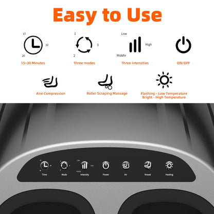 Ikristin Foot Massager Machine with Deep-Kneading, Compression, Shiatsu, and Heat for Plantar Fasciitis, Fits up to Men Size 12, Best Gifts