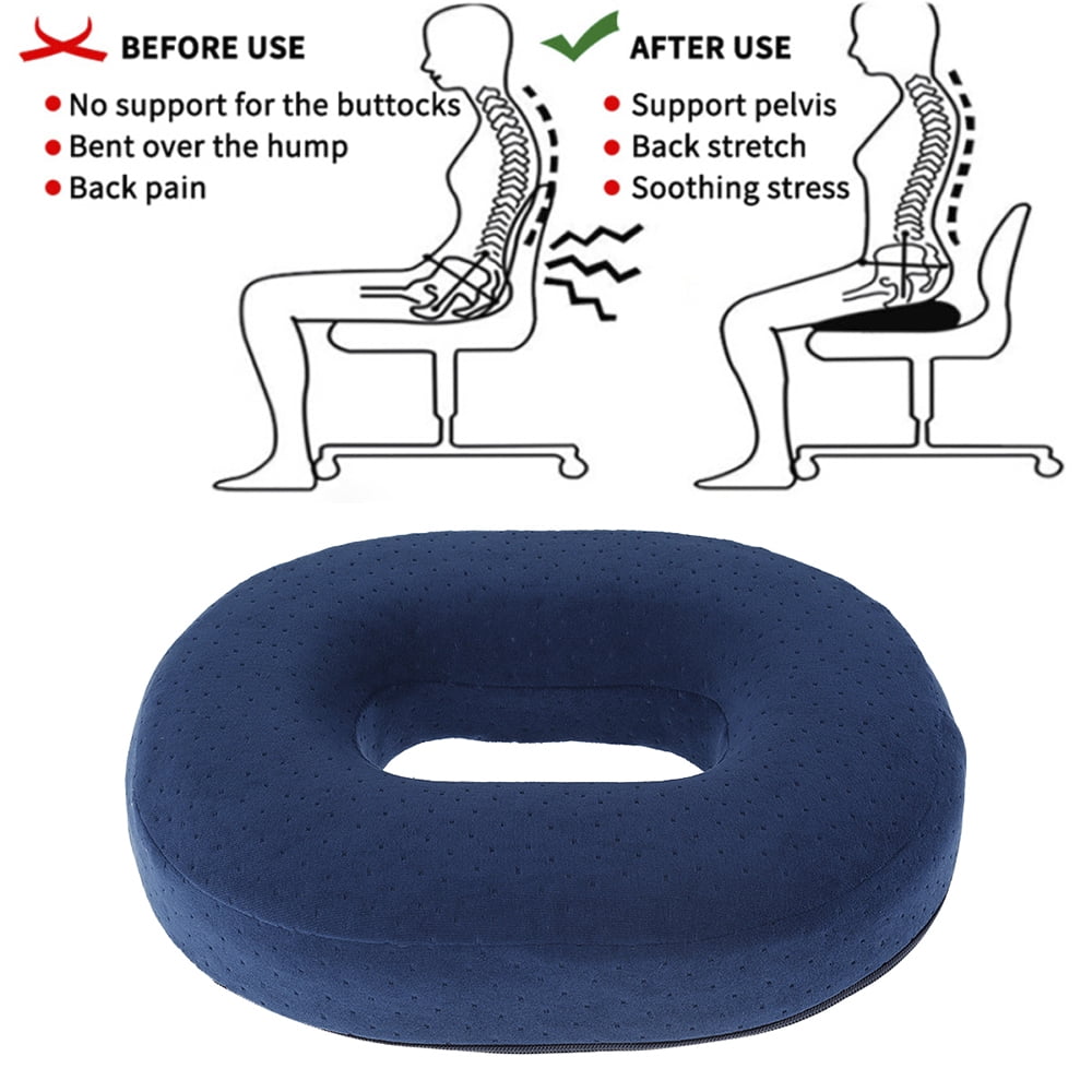 NKTIER Memory Foam Donut Ring Cushion Donut Pillow Tailbone Hemorrhoid Seat Cushion Orthopedic Pain Relief Doughnut Pillow, Comfort Seat Pad Coccyx Pain Relief Pillow for Home Car
