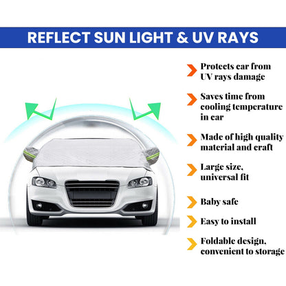 XUKEY Thick Car Windshield Sun Shade Windshield Cover Universal Snow Ice Rain Protector