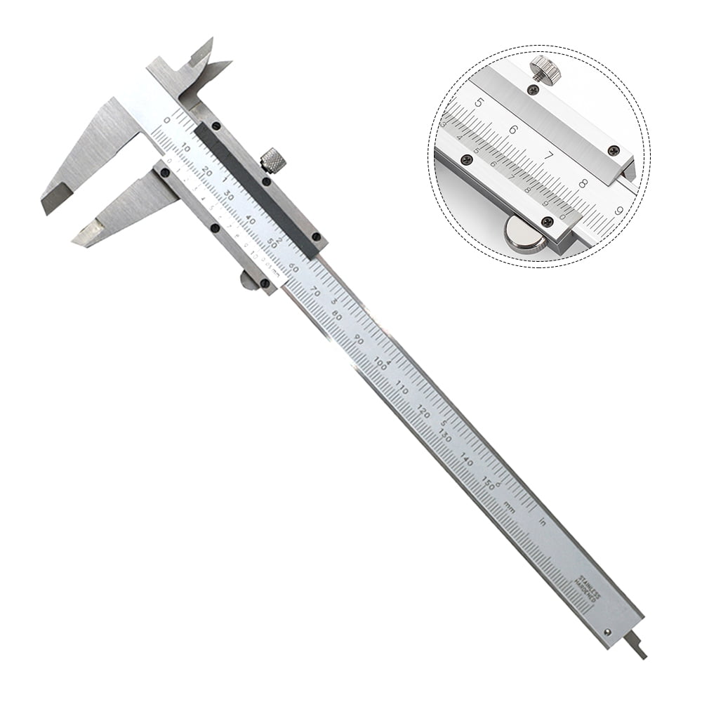 Dial Caliper,Pluokvzr 6" 150mm Stainless Steel Vernier Caliper Micrometer Measuring Tool Gauge Ruler for DIY Measurement and Jewelry Making