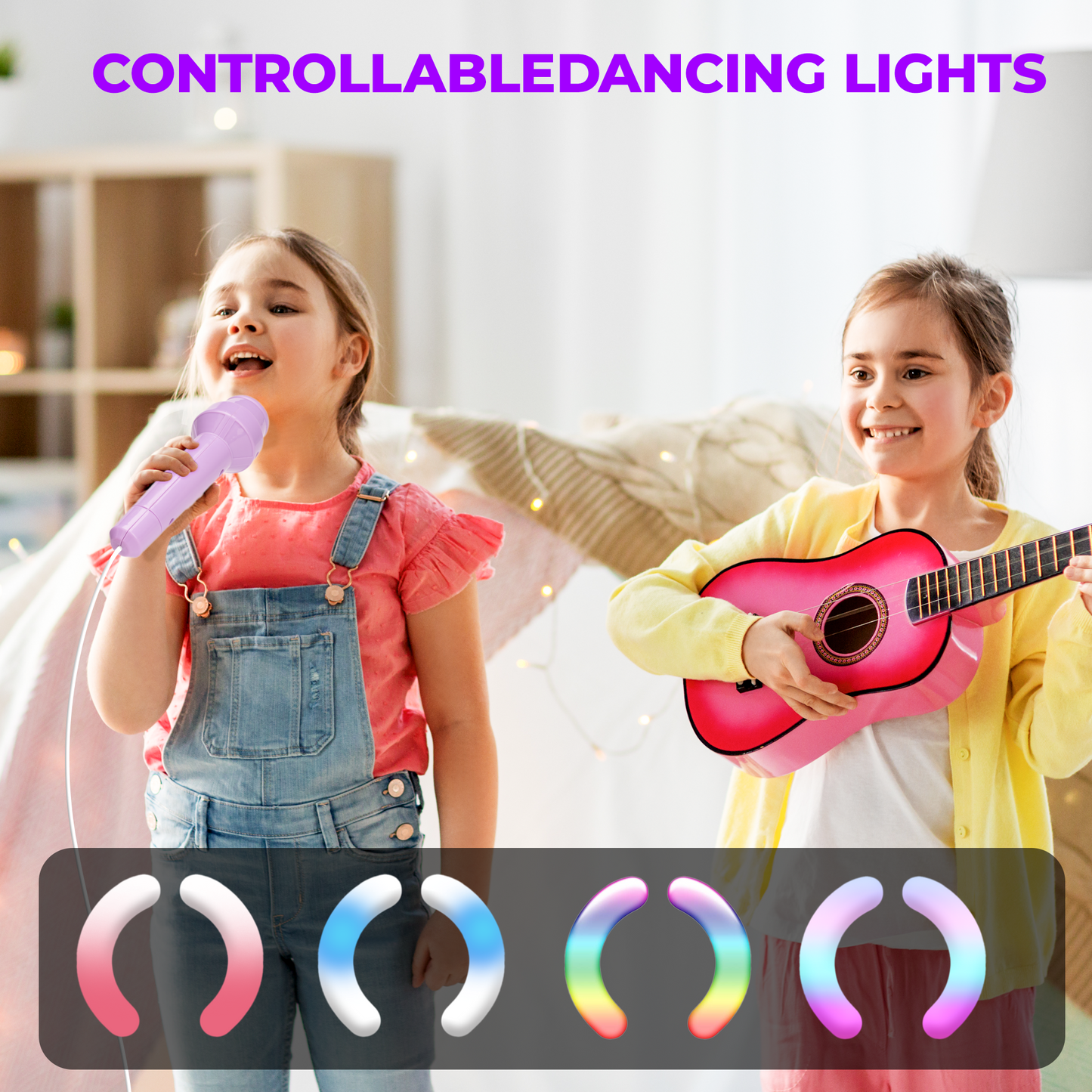 FVLOENG Mini Kids Karaoke Machine Portable Speaker,with 2 Microphone MP3 Music Player Gifts Sing Toys for Girls 3-12 Year Old Birthday Family Home Party (Purple)