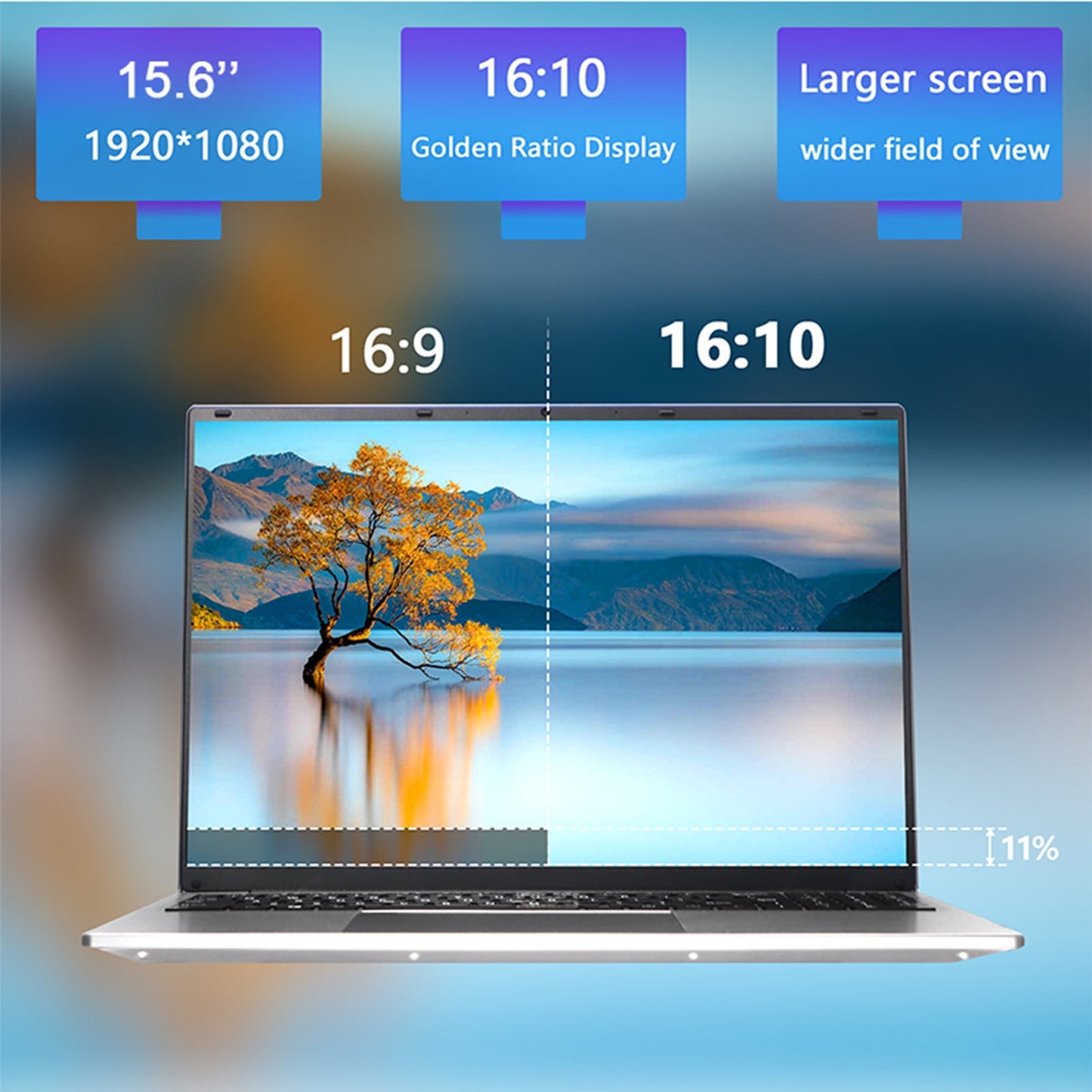 KUU Laptop 15.6in FHD 16GB DDR4 1TB SSD Intel Alder Lake N95 up to 3.4GHz with Windows 11 Pro,Backlit Keyboard