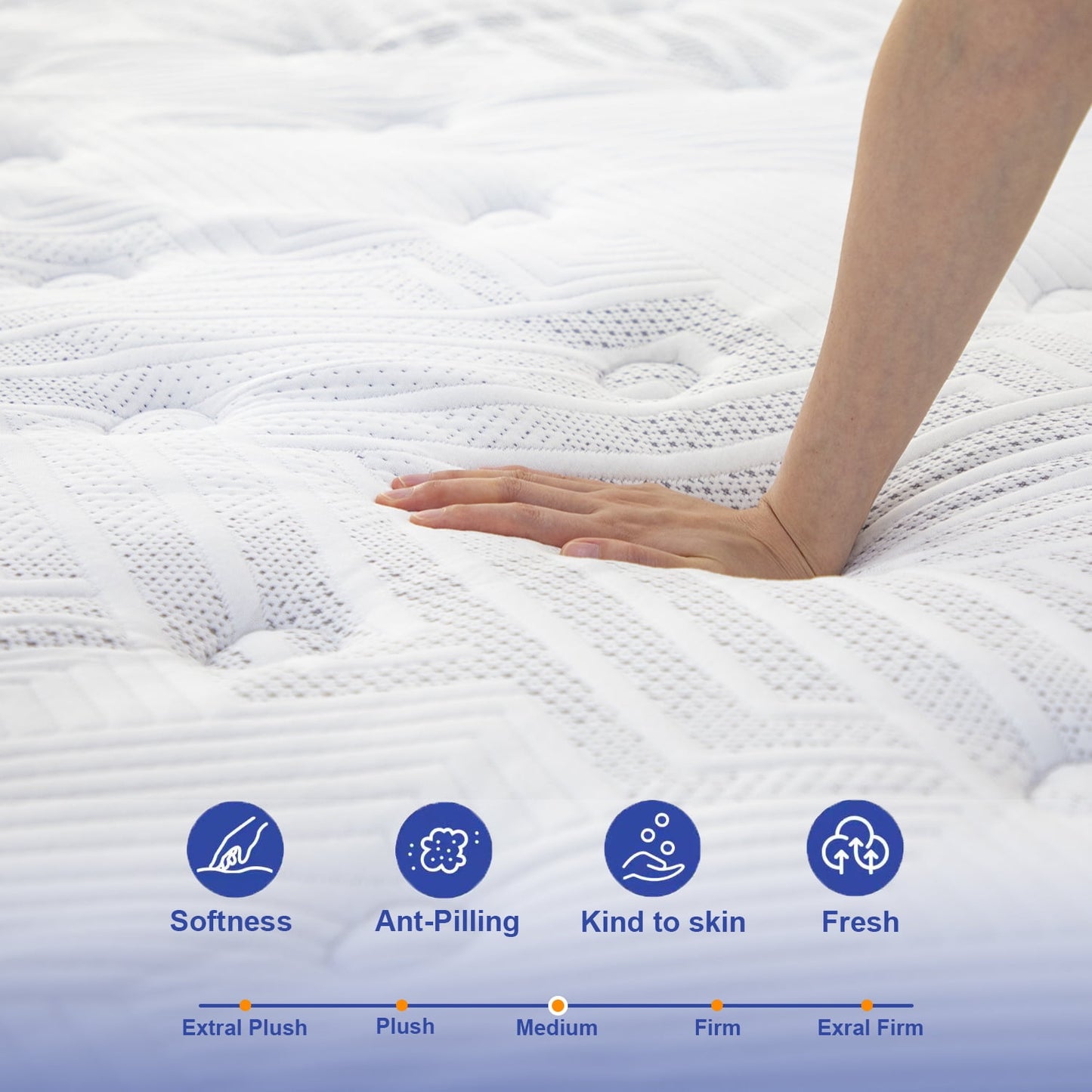 10 inch King Mattress, Memory Foam & Spring Hybrid Medium Comfort King Size in a Box,Adult