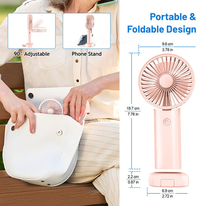 Bilivry Handheld Fan with Lanyard Base ,Type-C, for Girls Women Kids, Travel, Outdoor Indoor Office