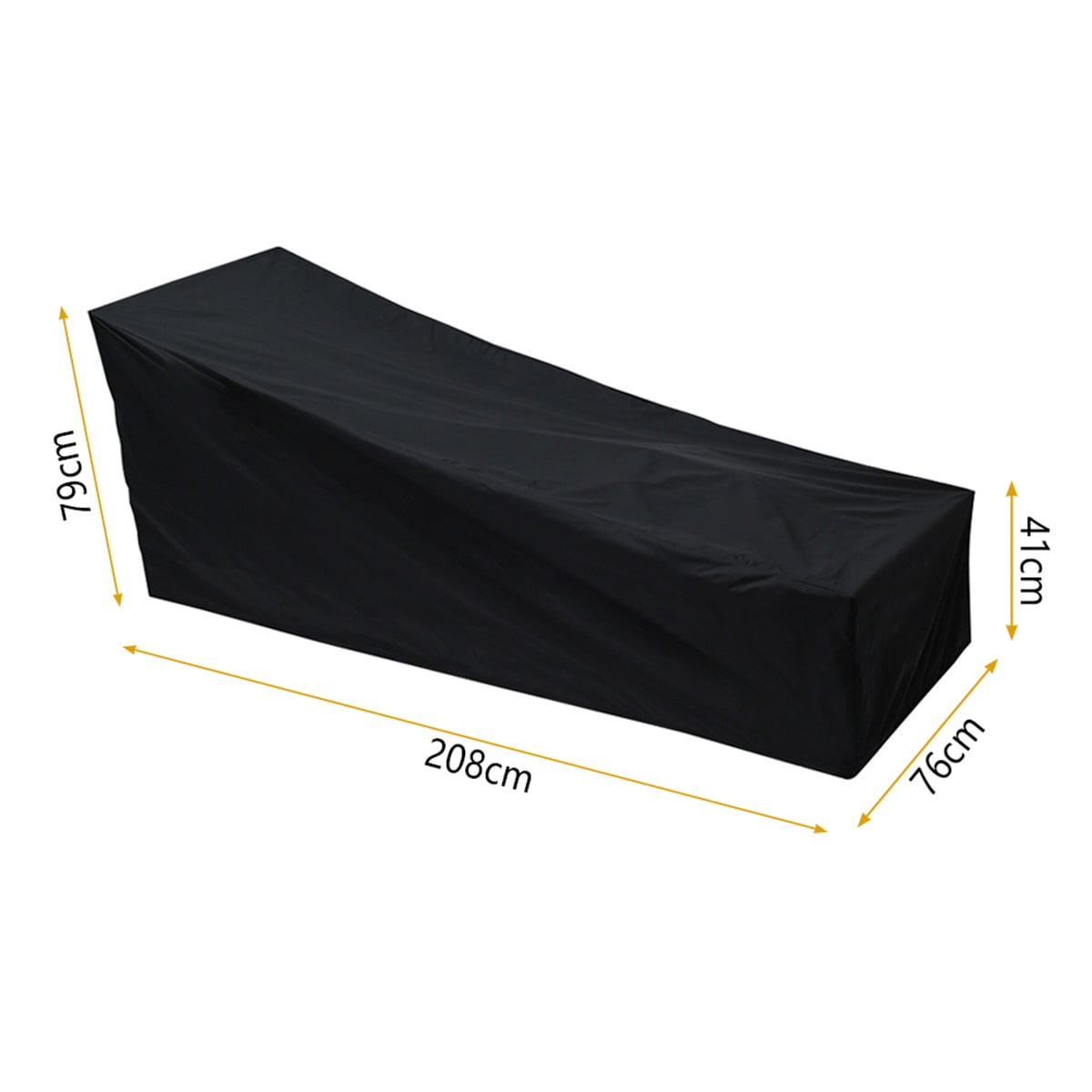 FUYGRCJ 79"L Patio Chaise Lounge Cover, 210D Heavy Duty Lounge Chair Cover Waterproof Outdoor, 1 Pack Black