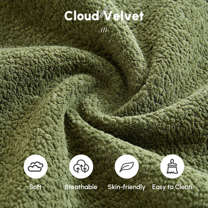 Vcatnet 81" Modular Sectional Sofa Couch Sherpa Chaise Lounge Loveseat Sofa Bed Oversized Upholstered Sleeper Sofa for Living Room and Bedroom, Green