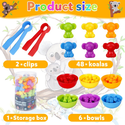 Qenwkxz 56pcs Educational Toys for Toddlers Age 12 months 1 2 3 4 Years Old Girls Boys,indoor Baby Learning Toys Counting Bears with Matching Sorting Cups,birthday Gift Classification toys