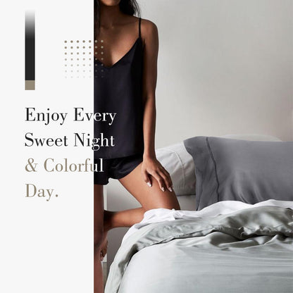 SORMAG Bamboo Cooling Pillowcases Queen Pillow Cases Set of 2 Pack,Dark Grey 20x30 inches