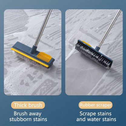Nyidpsz 2 in 1 Floor Scrub Brush with Long Handle, 44.5inch Floor Brush Scrubber for Cleaning Shower Bathroom Kitchen Tub