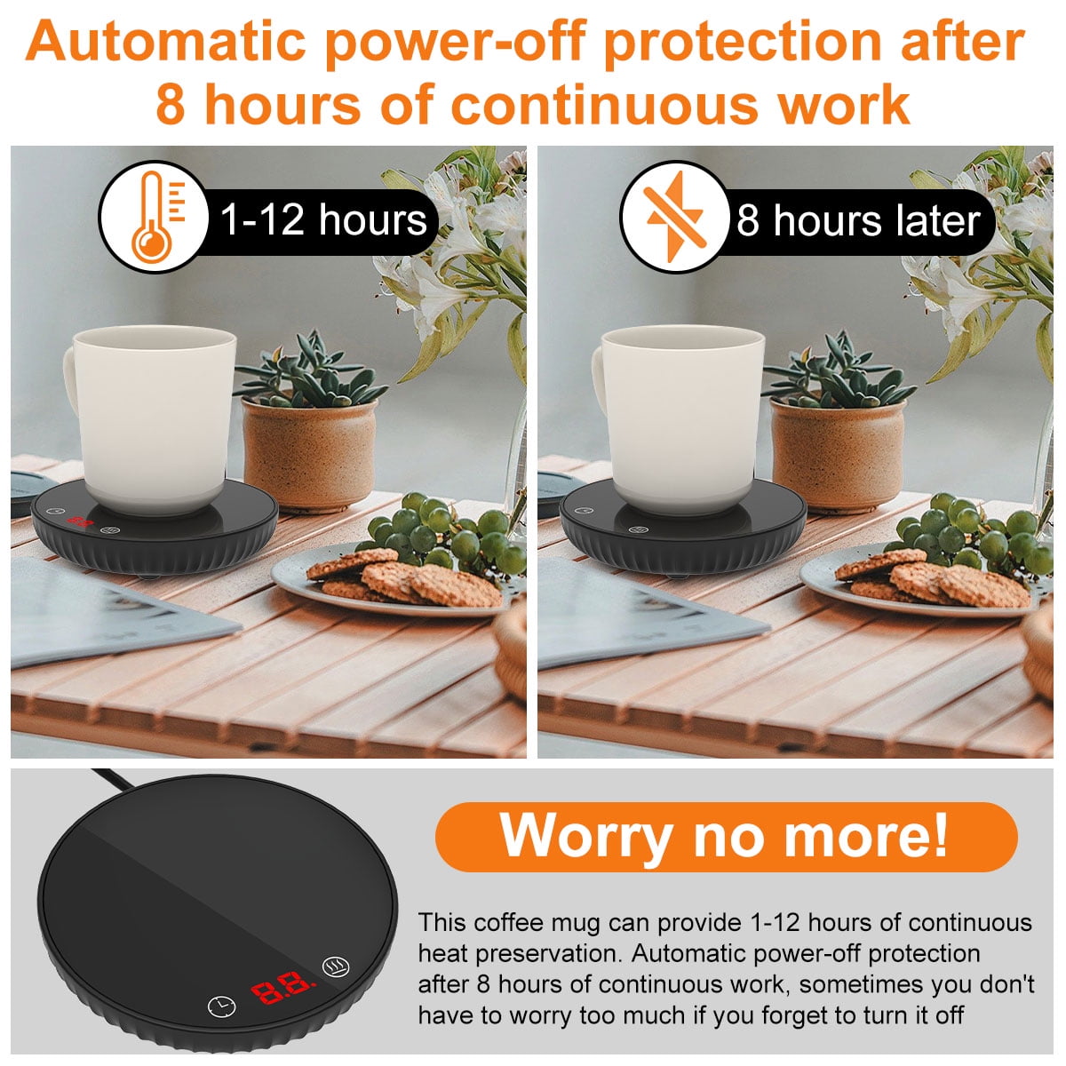 Toorise Coffee Mug Warmer, Candle Warmer with Auto Shut Off & 2-Temp Settings & 12-Hour Timer for Desk Home Office, Beverage Warmer(No Cup)