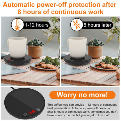 Toorise Coffee Mug Warmer, Candle Warmer with Auto Shut Off & 2-Temp Settings & 12-Hour Timer for Desk Home Office, Beverage Warmer(No Cup)