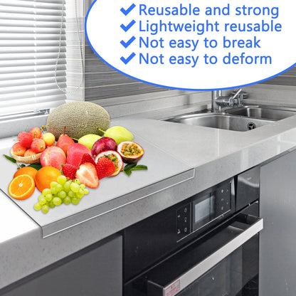 Acrylic Cutting Board Transparent Cutting Board with Lip Edge 40x45cm Reusable Cutting Board Rectangle Chopping Board Clear Countertop Protector Board for Kitchen Countertop