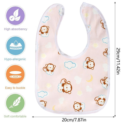 Atopoler 10pcs Baby Bibs Waterproof Breathable Snap Bibs for Eating Drooling and Teething